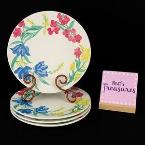 International Tableworks FLORADALE Multi Floral Stoneware Dinner Plates Set of 4